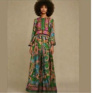 Vintage Keyloun Maxi Dress, Zip Front Size 12.